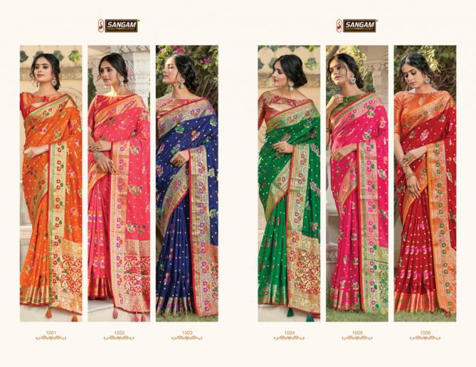 Sangam Shreelekha Latest Fancy Designer  Pure Silk Sarees Collection